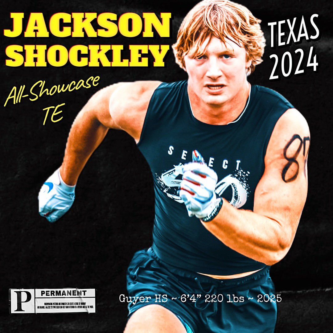 Select 50 Showcases (@select50sports) on Twitter photo Congrats to Texas Select 50 All-Showcase TE <a href="/J_Shockley_/">Jackson Shockley</a> a dynamic talent!! <a href="/DentonGuyer_FB/">Denton Guyer Football</a> <a href="/mike_gallegos16/">Mike Gallegos</a> <a href="/AggieFootball/">Texas A&M Football</a> <a href="/TexasFootball/">Texas Football</a> <a href="/GatorsFB/">Florida Gators Football</a> <a href="/CanesFootball/">Miami Hurricanes Football</a> <a href="/GeorgiaFootball/">Georgia Football</a> <a href="/HokiesFB/">Virginia Tech Football</a> <a href="/PennStateFball/">Penn State Football</a> <a href="/UMichFootball/">Michigan Football</a> <a href="/HuskerFootball/">Nebraska Football</a> <a href="/uscfb/">USC Football ✌️</a> <a href="/CycloneFB/">Iowa State Football</a> <a href="/SMUFB/">SMU Football</a> <a href="/OhioStateFB/">Ohio State Football</a> Congrats to Texas Select 50 All-Showcase TE <a href="/J_Shockley_/">Jackson Shockley</a> a dynamic talent!! <a href="/DentonGuyer_FB/">Denton Guyer Football</a> <a href="/mike_gallegos16/">Mike Gallegos</a> <a href="/AggieFootball/">Texas A&M Football</a> <a href="/TexasFootball/">Texas Football</a> <a href="/GatorsFB/">Florida Gators Football</a> <a href="/CanesFootball/">Miami Hurricanes Football</a> <a href="/GeorgiaFootball/">Georgia Football</a> <a href="/HokiesFB/">Virginia Tech Football</a> <a href="/PennStateFball/">Penn State Football</a> <a href="/UMichFootball/">Michigan Football</a> <a href="/HuskerFootball/">Nebraska Football</a> <a href="/uscfb/">USC Football ✌️</a> <a href="/CycloneFB/">Iowa State Football</a> <a href="/SMUFB/">SMU Football</a> <a href="/OhioStateFB/">Ohio State Football</a>