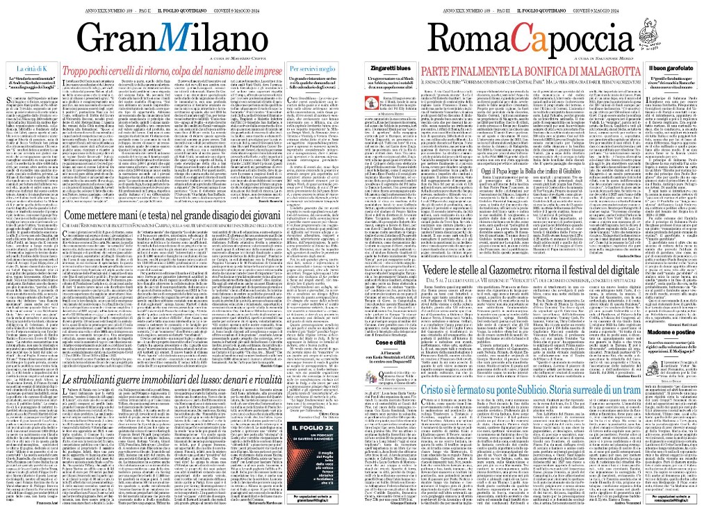 Oggi sul Foglio ci sono GranMilano e RomaCapoccia, gli inserti a cura di @maurizio_crippa e @salvatoremerlo. In edicola e in digitale qui ow.ly/4tuv50RA3cy