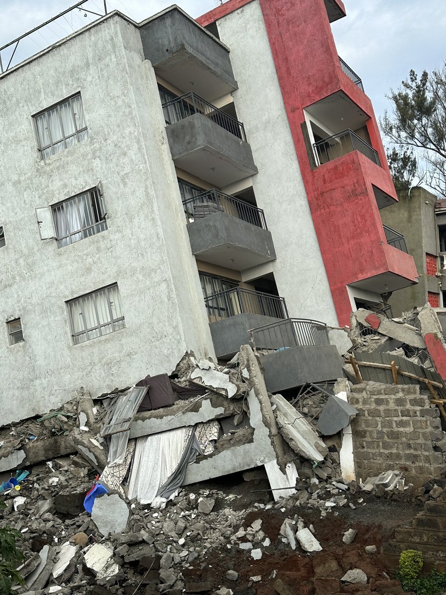 Uthiru Collapse: it is not the first one in Uthiru and around Kinoo. 

Some Cabinet Secretary has just ordered arrest of design and Supervision engineers/architects. But let us interrogate the structure, doesn’t it look intact? If it was structural or foundation failure, would it