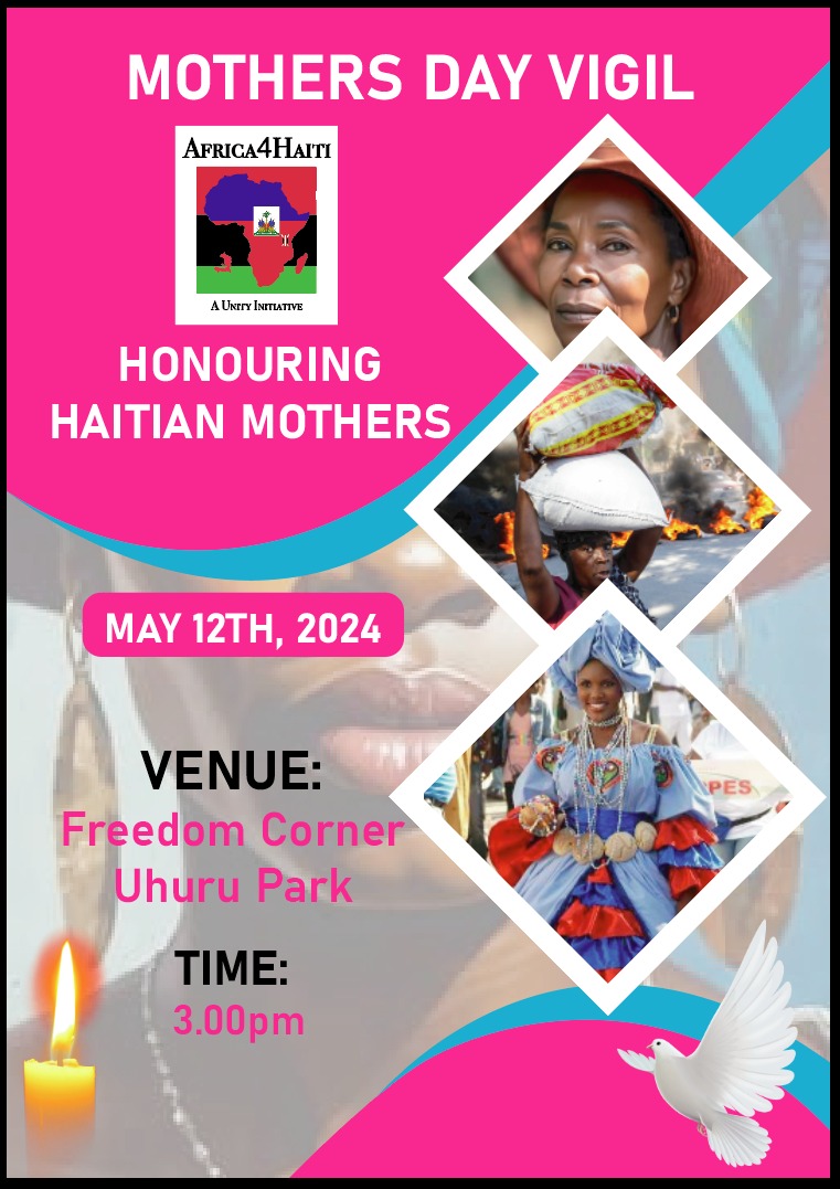 Join us this Mother's Day for a special vigil as we honor and celebrate the resilience, love, and strength of Haitian mothers.  Let's come together to pay tribute to the extraordinary women who shape our lives and communities. 

 #HonoringHaitianMothers #LoveAndStrength
