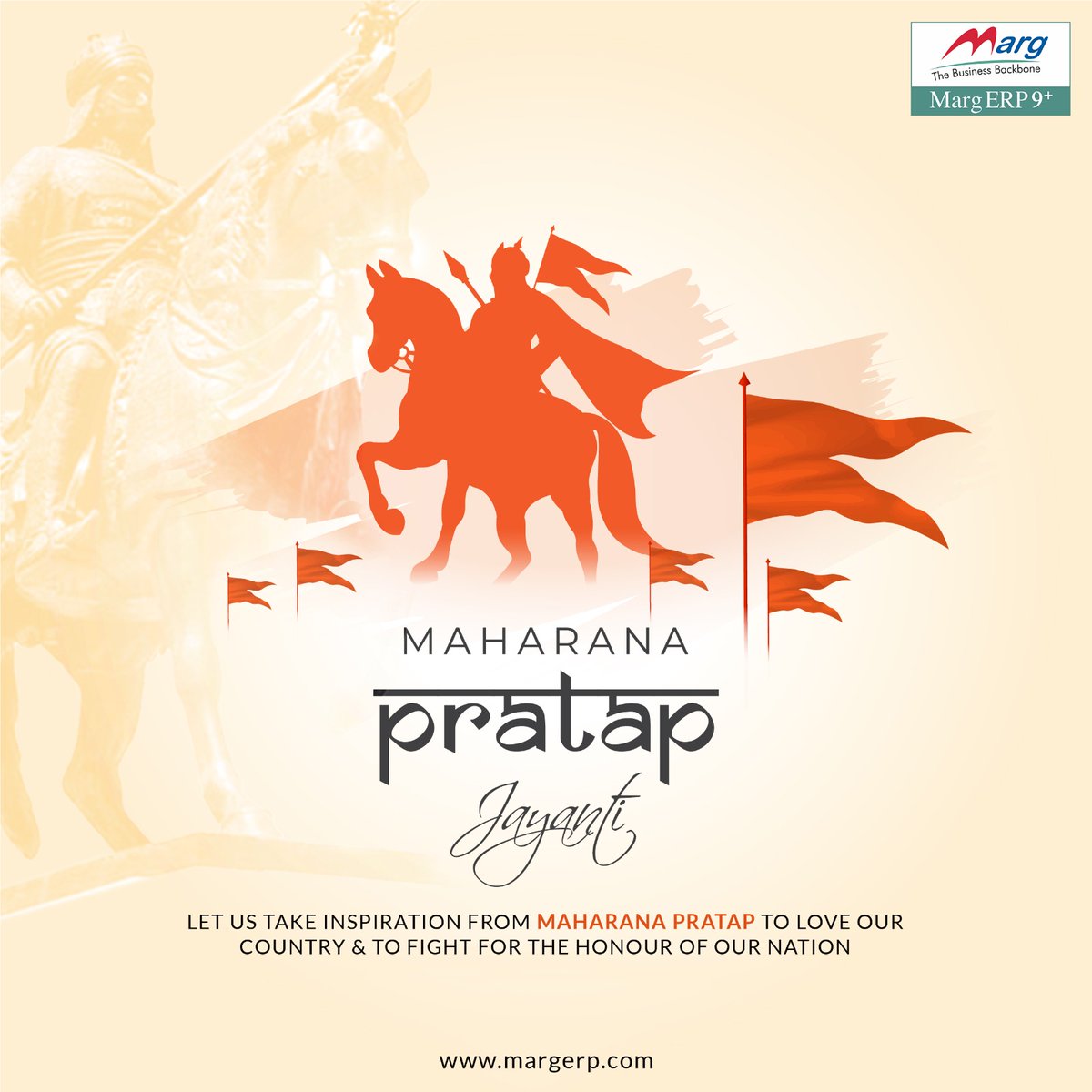 Wishing everyone a Happy Maharana Pratap Jayanti! May his courage and bravery inspire us to conquer new challenges and achieve success. ✨🚩

#braveheart #greatwarrior #truepatriot #maharanapratap #maharanapratapjayanti #margerp
