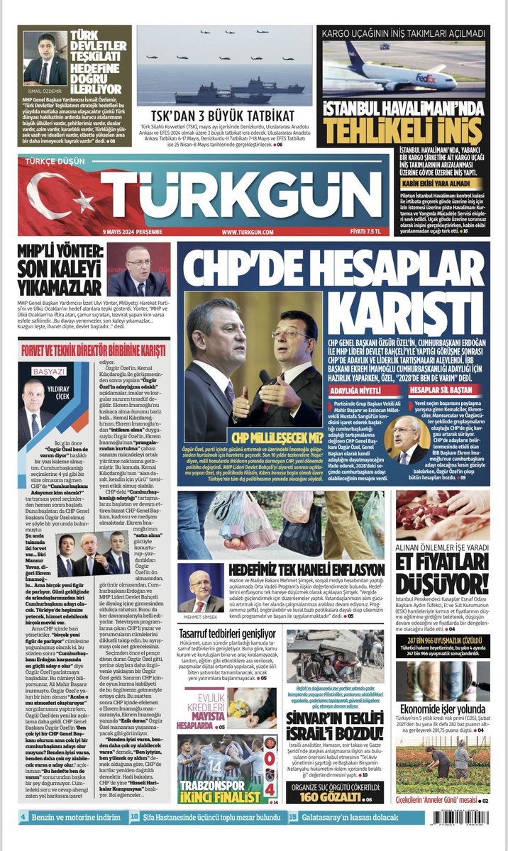 Gazetemizin 09 Mayıs 2024 Perşembe baskısını inceleyebilirsiniz... #Türkgün #turkgungazetesi