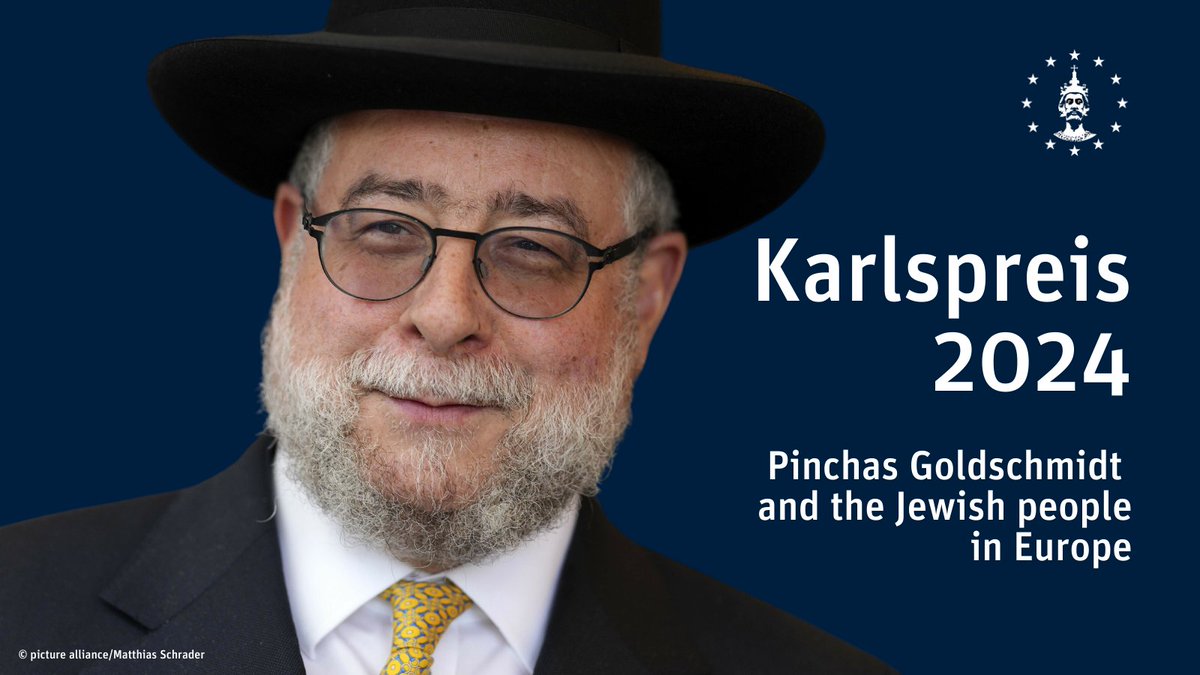 It's not only #EuropeDay2024, it's also #Karlspreis2024 day. Today, we will award the Charlemagne Prize 2024 to @PinchasRabbi and the Jewish people in Europe.