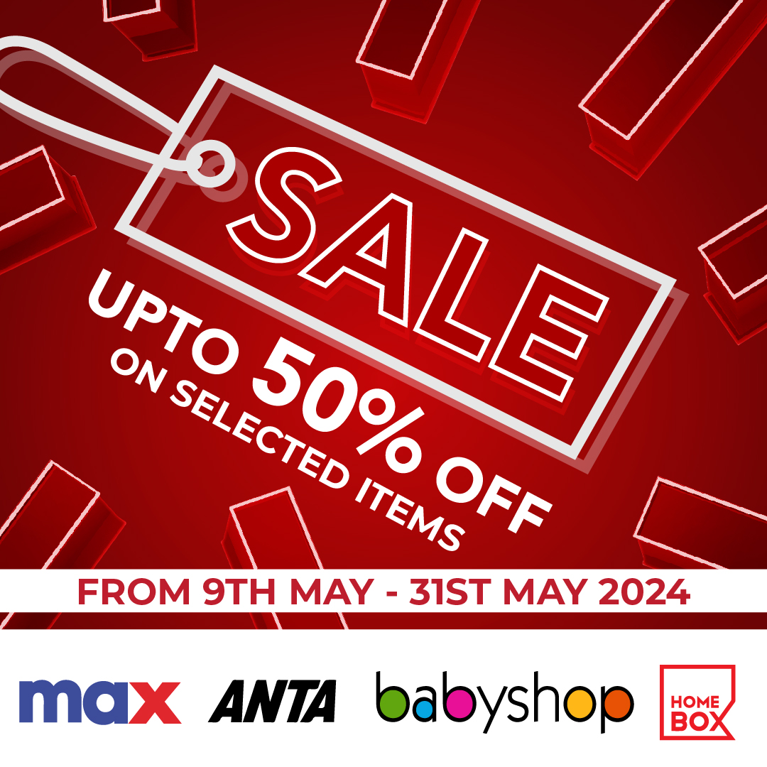 SALE ALERT! Enjoy up to 50% off on selected items at MAX, Babyshop, Anta, and HomeBox starting May 9th! Hurry, this offer is valid while stocks last!
#SaleAlert #sale #sarityourcity