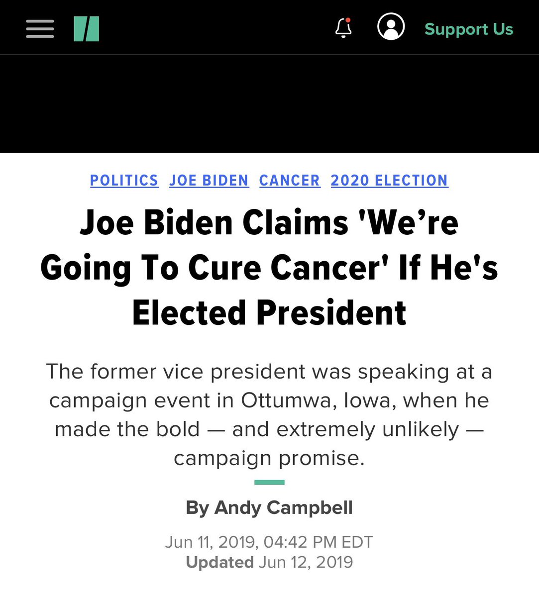Has Joe Biden cured cancer yet like he promised? The clock is ticking! He has 6 months left to fulfill this campaign promise!