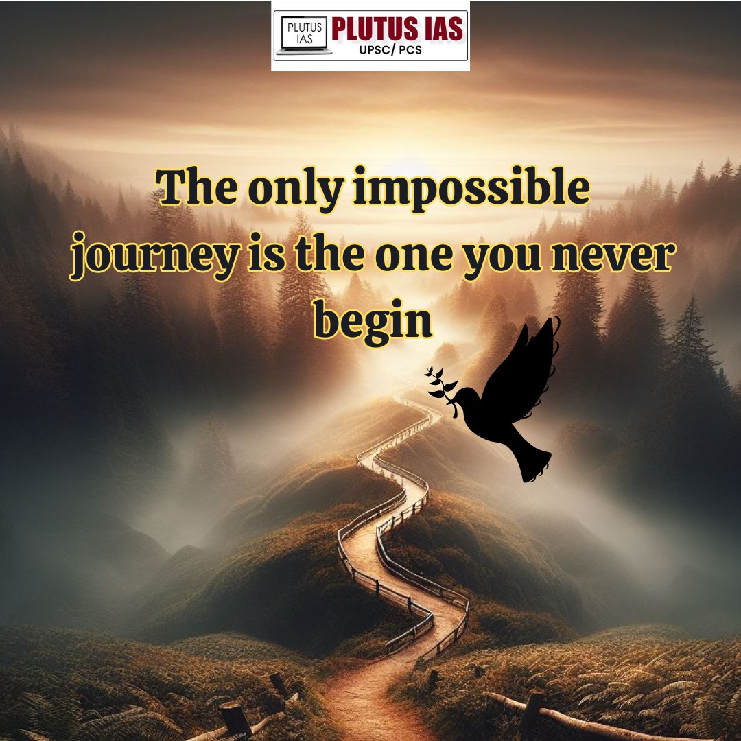 The only impossible journey is the one you never begin. 🕊️
. 
.
.
#plutusias #UPSCJourney #IASDreams #BeginTheJourney #NothingIsImpossible #UPSCMotivation #CivilServices #FutureIAS #BeTheChange #StudyHard #UPSCAspirants #CrackUPSC #Dedication #HardworkPaysOff #GoalSetting