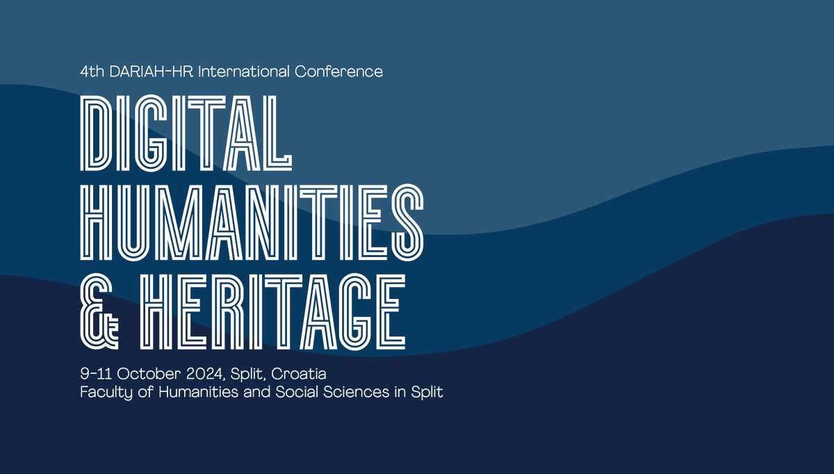 📢📢Excited to annonuce that the 4th <a href="/DariahHr/">DARIAH-HR</a>  Intern Conference Digital Humanities &amp; Heritage will take place in 𝐒𝐩𝐥𝐢𝐭, Croatia, Faculty of Humanities and Social Sciences in Split, 𝐎𝐜𝐭 𝟗-𝟏𝟏 𝟐𝟎𝟐𝟒.

👉Submission deadline: June 25
ℹ️ dariah.hr/arhiva/DHH-202…