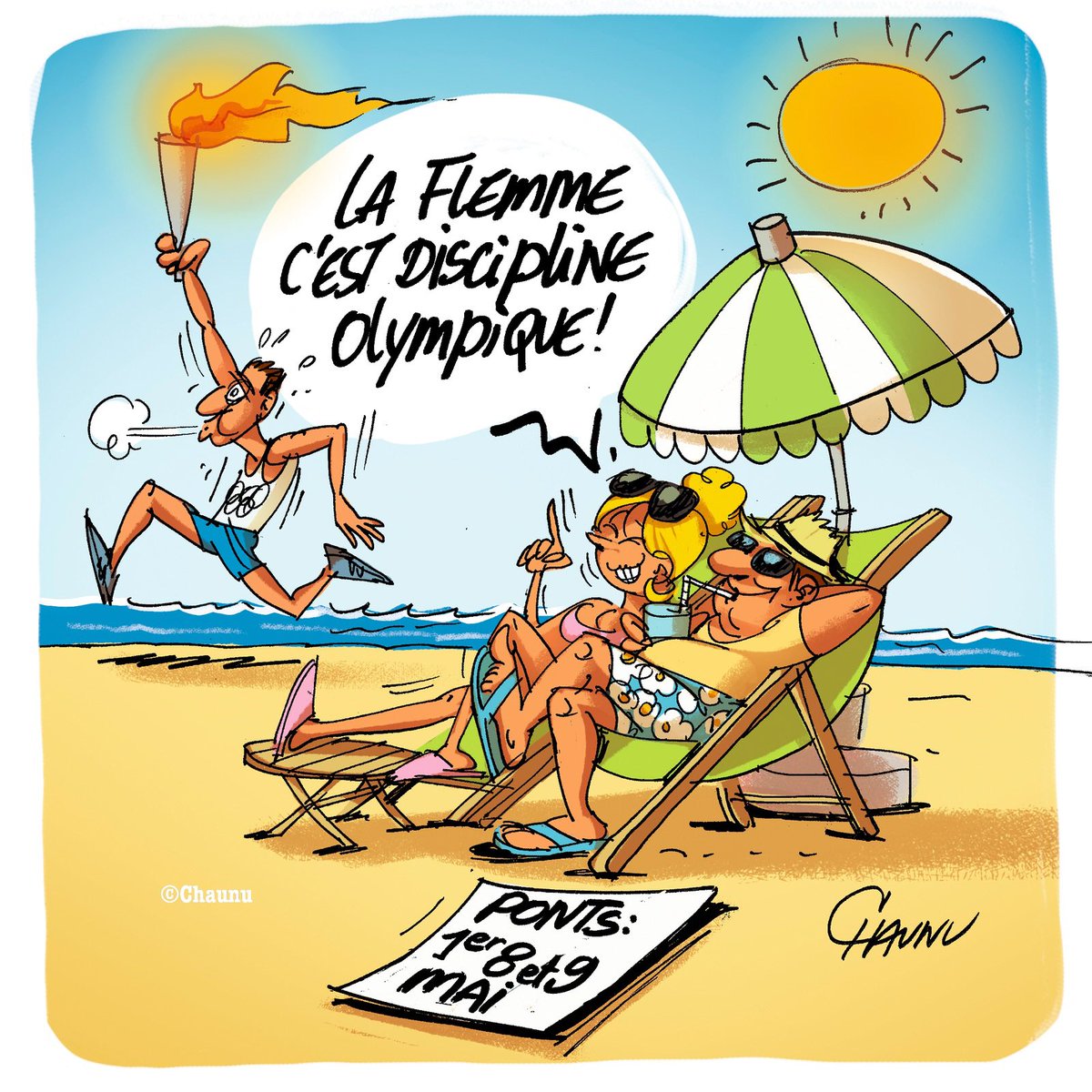 ✏️ dessin du jour pour @unionardennais #flammeolympique #jo2024 #pontdemai #actu #dessindepresse