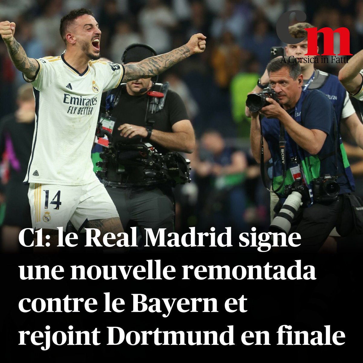 C1: le Real Madrid signe une nouvelle remontada contre le Bayern et rejoint Dortmund en finale ➡️ sur.corsematin.com/x8M