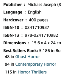 Woah, sending a HUGE THANK YOU to everybody who pre-ordered HEADS WILL ROLL yesterday—the book has leapt up the charts on a certain retail website. Thank you for trusting me with your nightmares! 👻🪓🖤