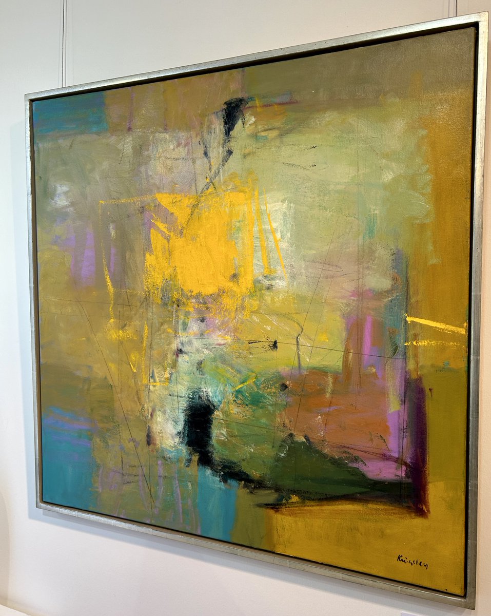 'Abstracted' features work by Chris Brook, Dominique Cameron, John Kingsley, Simon Laurie, Ailsa Magnus, Lorraine Robson & Ronald F Smith. Open Tues-Sat 11-4, Sunday 12-4. John Kingsley DA PAI RSW Shimmer Oil on Canvas 34x34 inches #JohnKingsley #abstract #asbtraction #shimmer