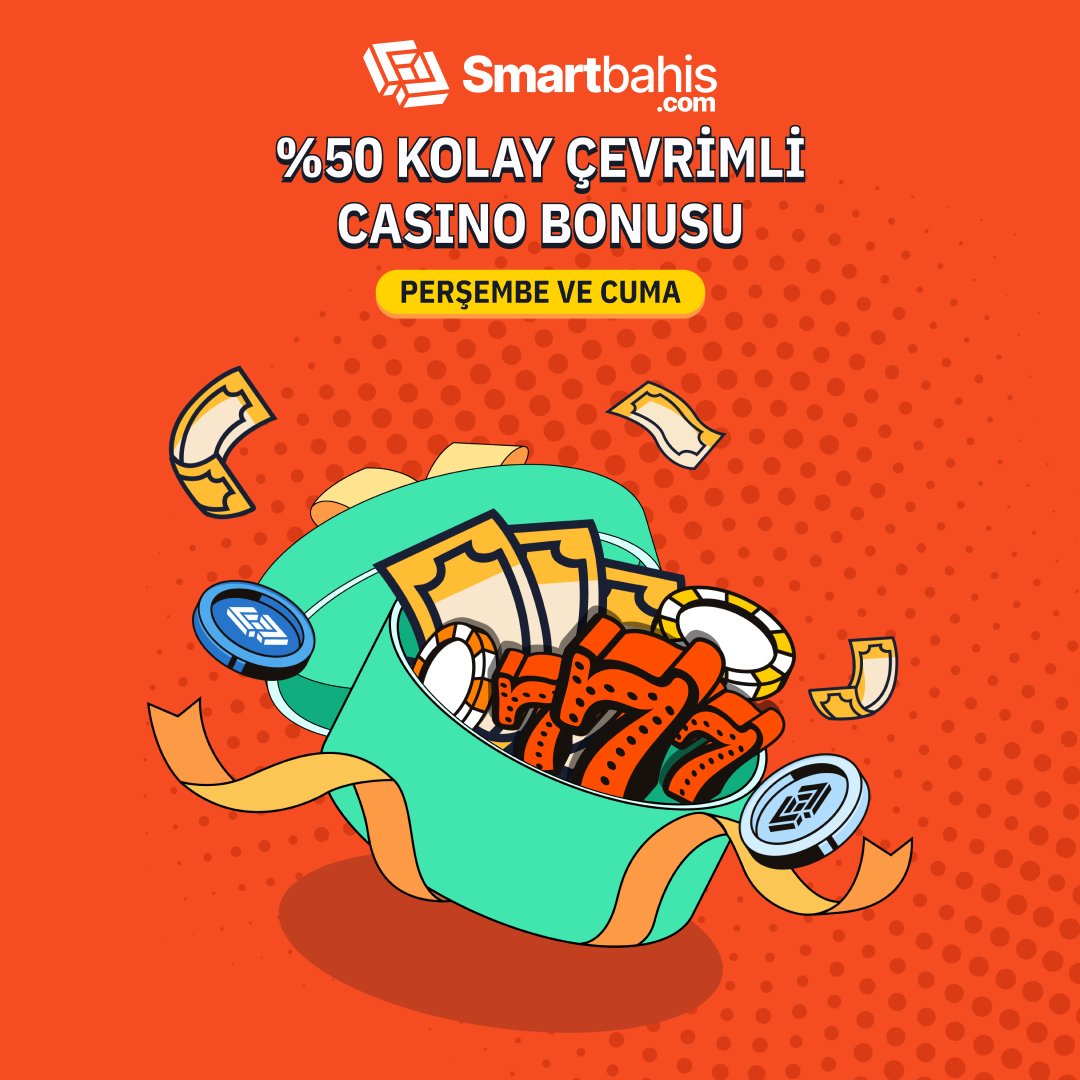 👑Perşembe ve Cuma günleri, %50 Casino Yatırım Bonusu çevrimlerini düşürüyor, kazançları artırıyoruz. 🎁Smartbahis'in akıllı bonuslarını keşfet! ✅Üye Ol: rebrand.ly/gbtbetstwitter… #akıllıseçim #smartbahis #bonus