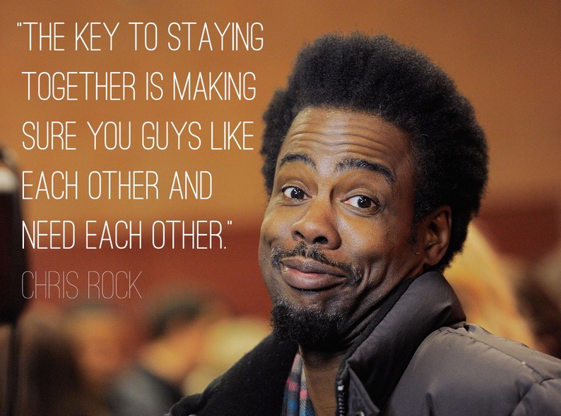 The key to staying together is...? #ChrisRock 
#focus