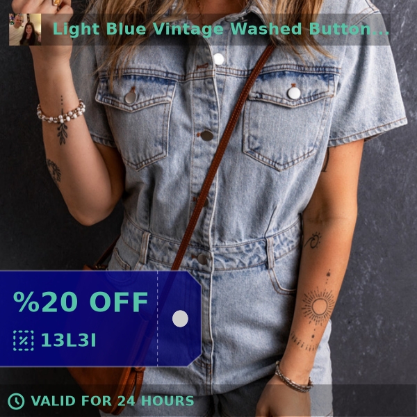 Get summer-ready with the Light Blue Vintage Washed Buttons Pocketed Denim Romper 🌞 Perfect for any daily or vacation look! Shop your size now for just $109.98. #GoGators #DLChic #EDMMonthly #StyleCasual #SeasonSummer Check it out here: shortlink.store/6hhuzyh6crq1