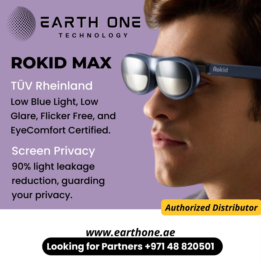 #earthone Rokid Max AR glasses

smpl.is/92nqs

#earthonedubai #smarttech #dubaitech #earthonetec #earthonetech #gcc #arglasses #rokidmax #rokidmaxglasses #rokidglasses
