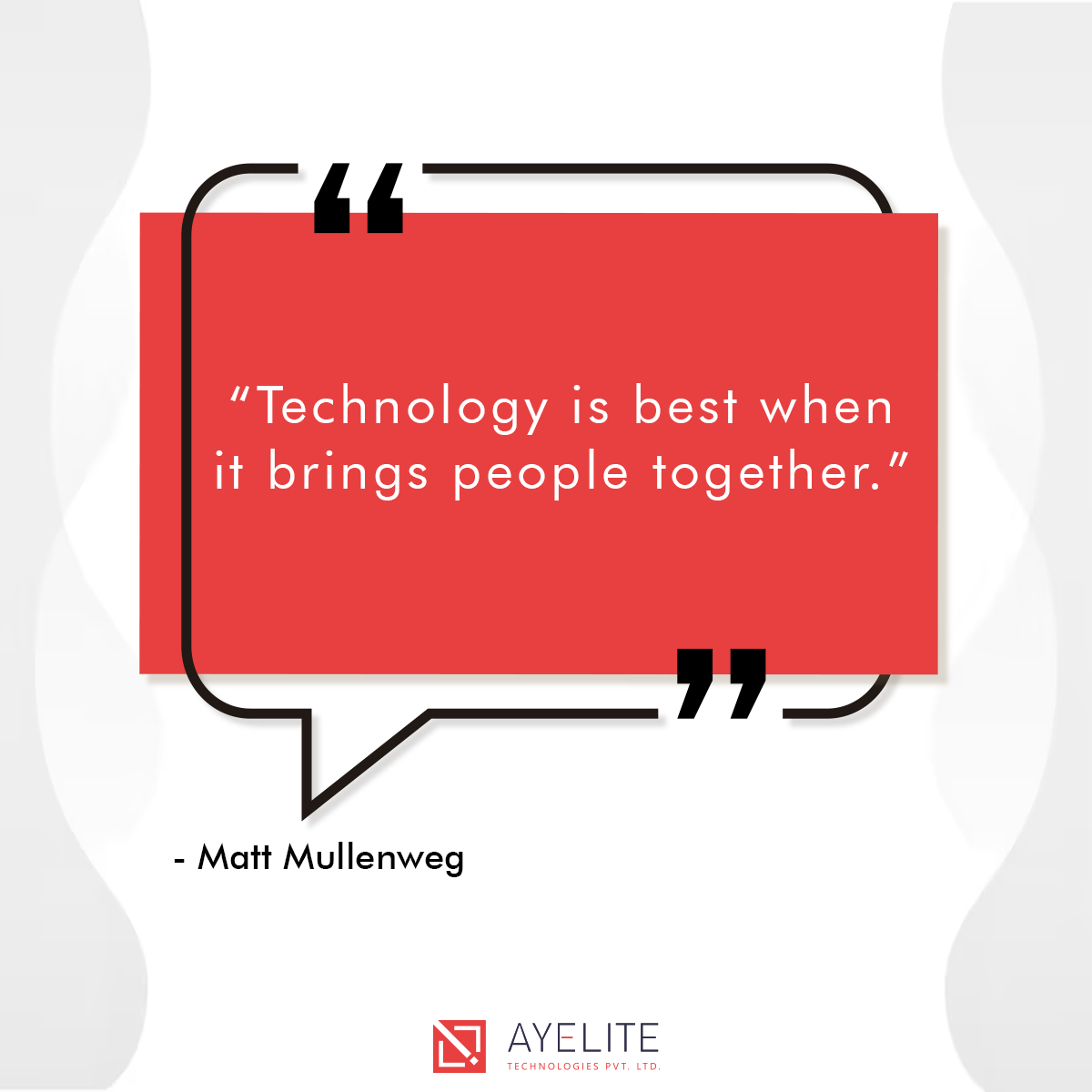 Valuable words from the Technology Leader Matt Mullenweg
#quotes #tech #TechTips #TechTalk #TechInnovation #ayelite #mobileapp #appdevelopmentcompany
