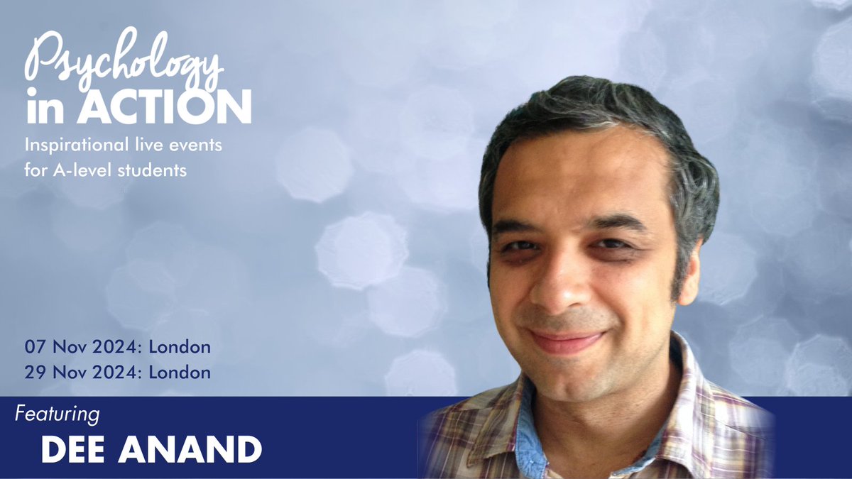 Forensic Psychologist Dee Anand will be joining us at Psychology in Action in London this November. With >20 years of experience Dee will provide real insight into what life a as a Forensic Psychologist is like - the good, the bad and the ugly! educationinaction.org.uk/study-days/sub…