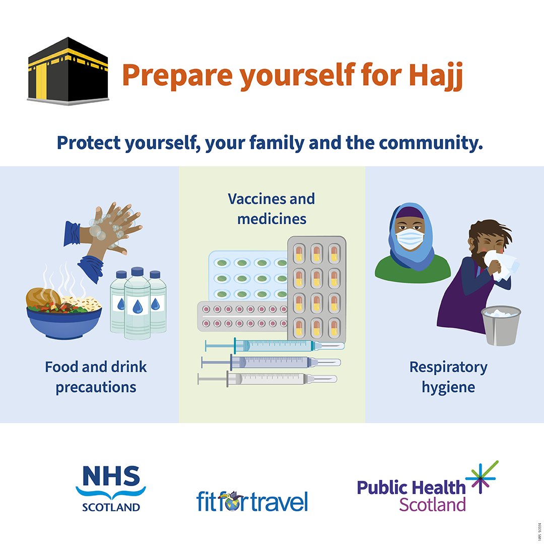 If you’re planning to perform Hajj visit fitfortravel.nhs.uk for health information on how to protect yourself, your family and the community from travel-related ill health 🤒#Fit4Travel