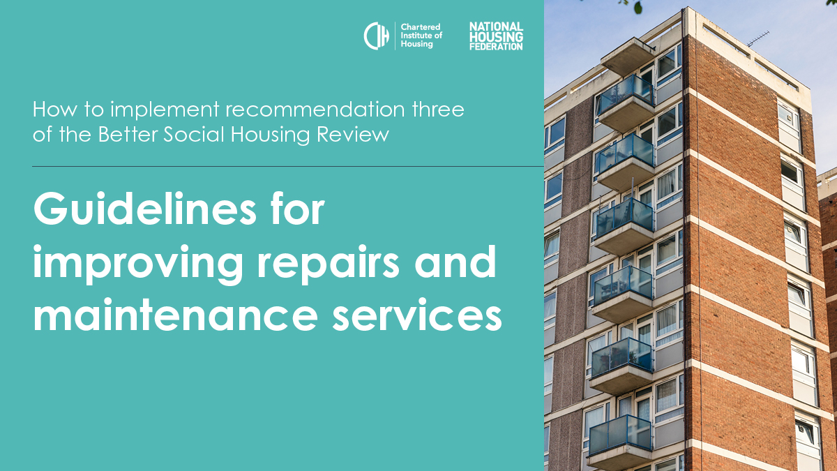 📢NEW sector guidance on rethinking repairs & maintenance services A cross sector working group, set up by the CIH & @natfednews' Better Social Housing Review action plan, has launched 12 guiding principles for rethinking repairs & maintenance services 👉bit.ly/4dx1JH1