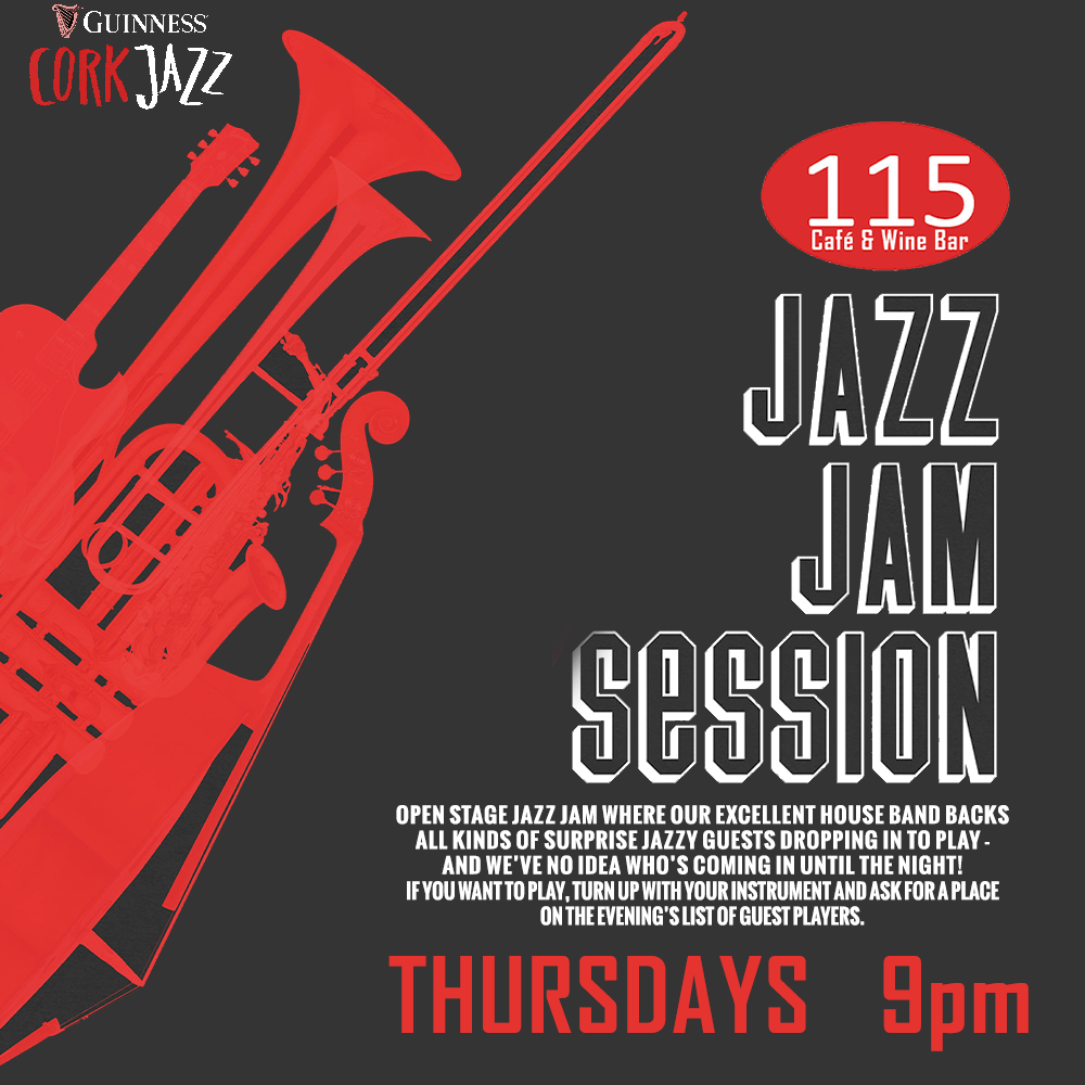 Join us tonight to an open stage jazz jam where our excellent house band backs all kinds of surprise jazzy guests dropping in to play - and we've no idea who's coming in until the night! 📍 115 Café And Wine Bar at 9pm