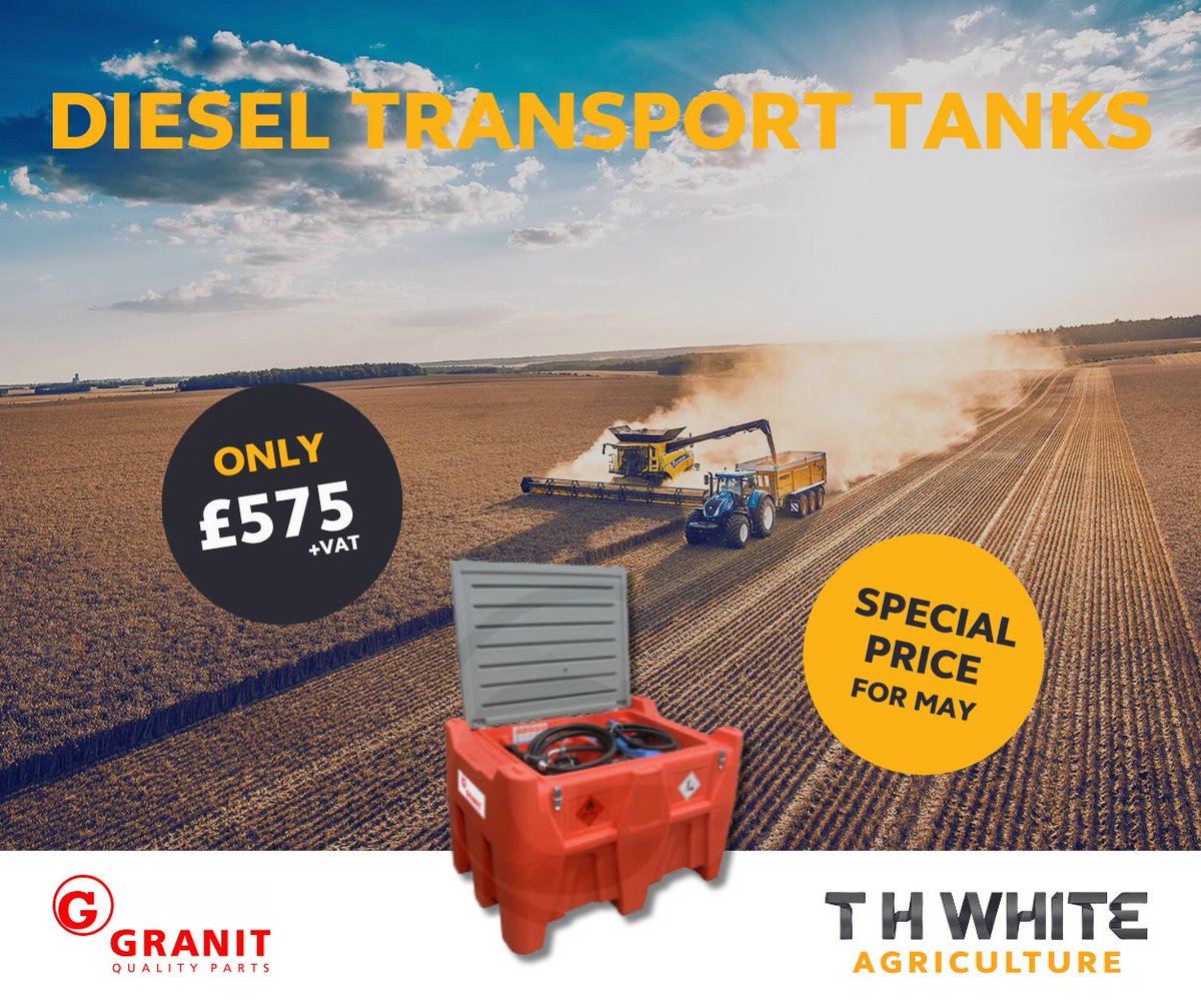 ⛽ Bag yourself a diesel transport tank with pump and other items for JUST £575 plus VAT throughout May!

Get in touch with the team today or call into store today! 

#dieseltank #farming #farminglife #britishfarming #farmlife