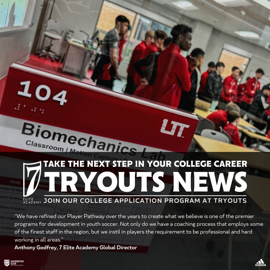 TRYOUTS 🇺🇸🇬🇧🇹🇿 We're offering unprecedented support in the college scholarship and professional academy application process ⚽️ 🎓

FIND OUT MORE 👇
7eliteacademy.com/news_article/s…

REGISTER FOR TRYOUTS 👇
7tryouts.com

#7EliteSABA |  #UYSA | #CollegeSoccer | #CollegeShowcase