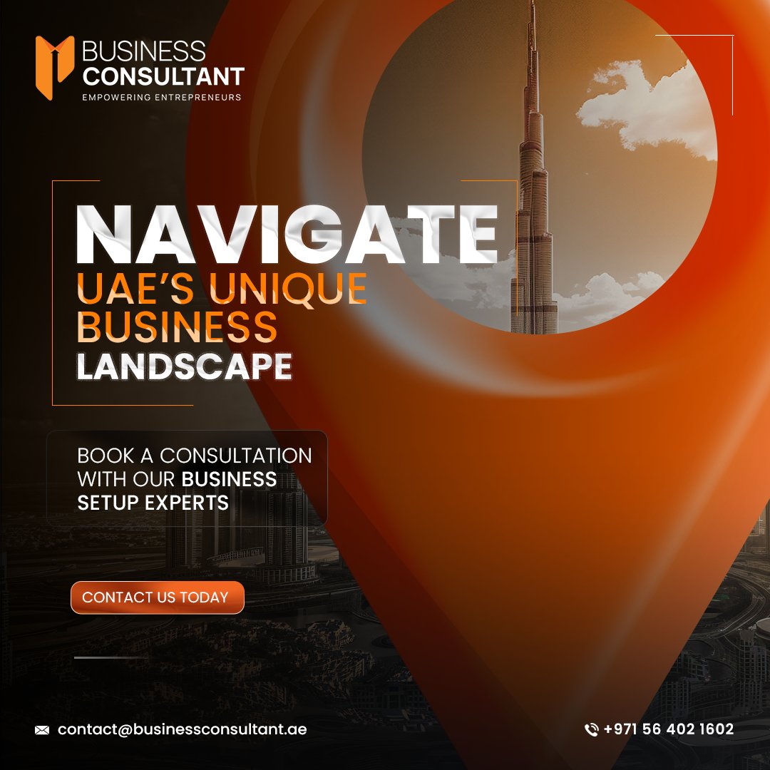 UAE has a vast yet dynamic business landscape. 

Whether you're starting a new company or expanding your business, our expert business consultants are here to guide you. 

📞 +971 56 402 1602
📧 contact@businessconsultant.ae