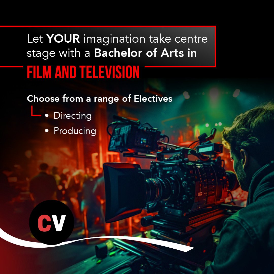 Ready to take centre stage and captivate audiences worldwide? 🎬💫 The TV and Film industry is on the lookout for fresh talent and stories. Start your ascent to stardom with our Bachelor of Arts in Film and TV today! Discover more: bit.ly/3TAtgzD  #ActingCareer