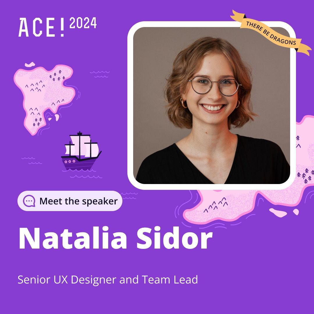 Thrilled to have Natalia Sidor at ACE! 2024! Join her for 'Digital Harmony: Crafting Inclusive Platforms for All.' Learn valuable insights for creating inclusive digital products. #ACEconf #DigitalInclusion #UXDesign