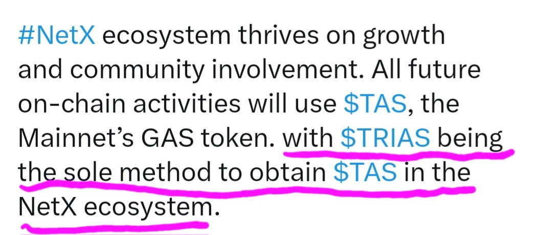 BIG news for the #NetX ecosystem. This is all you need to know.....🔥 $TRIAS $TSM $TAS