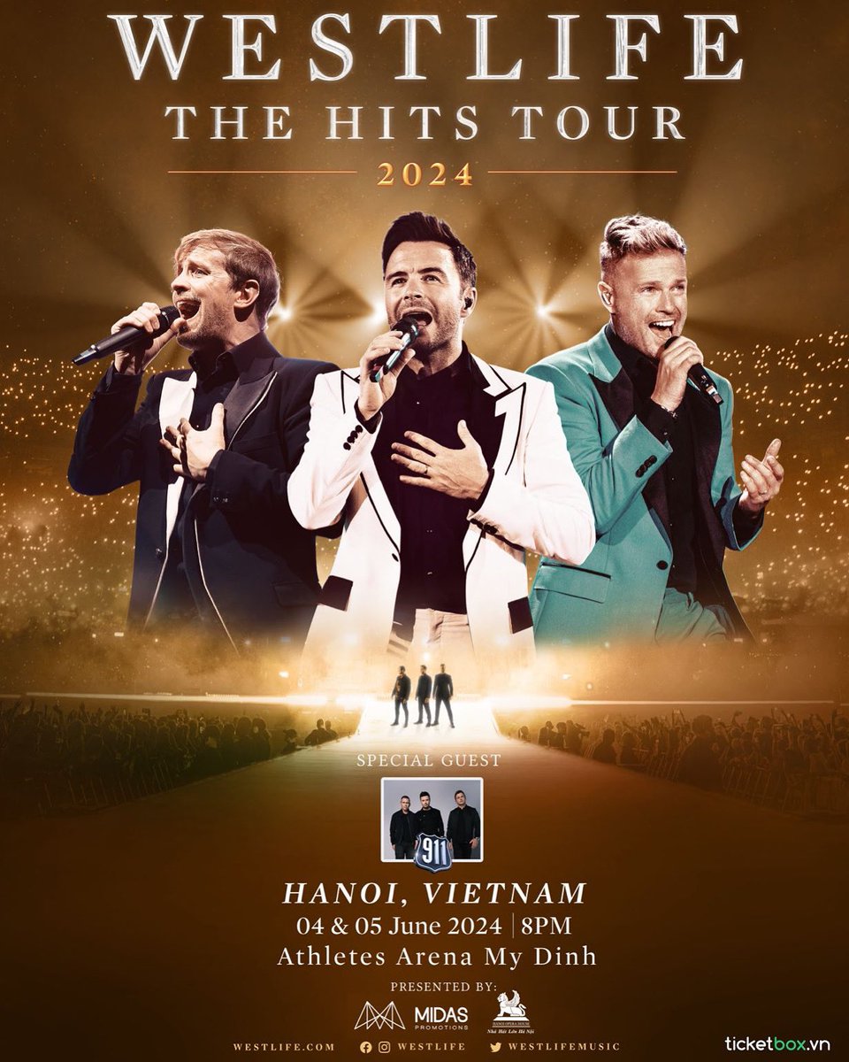 westlifemusic's tweet photo. Hanoi, VIETNAM! We’re SO excited to announce that we’ll be coming to see you guys on the 4th and 5th June 💫❤️ Tickets are on sale Monday 13th May 🌟 https://t.co/mgxcPcjemq