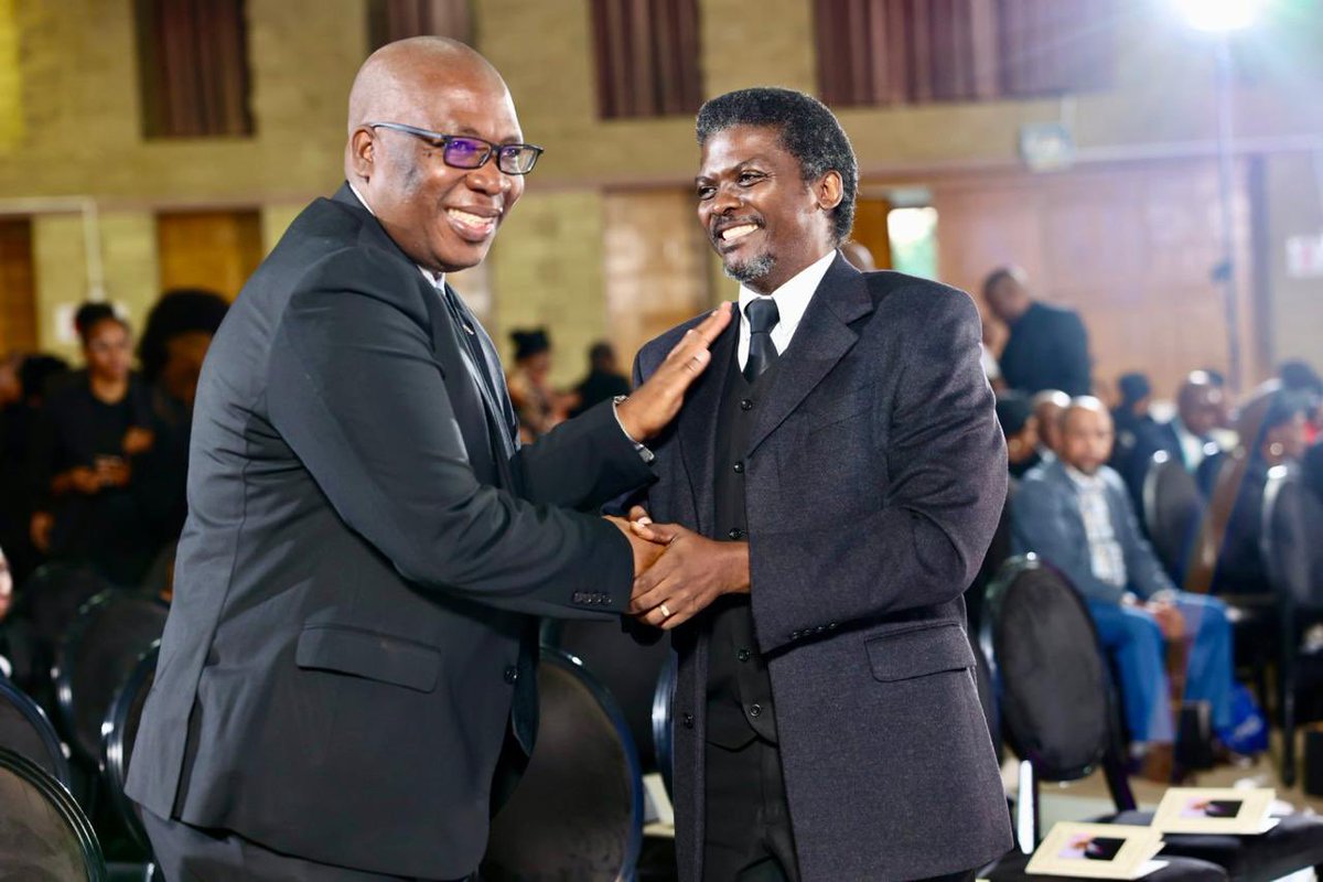 [IN PICTURES]: Gauteng Premier, Panyaza @Lesufi joins the family and friends in bidding farewell to former MP & diplomat and black business icon, Dr Samuel Motsuenyane whose funeral is underway at the Akasia Community Hall in Tshwane.