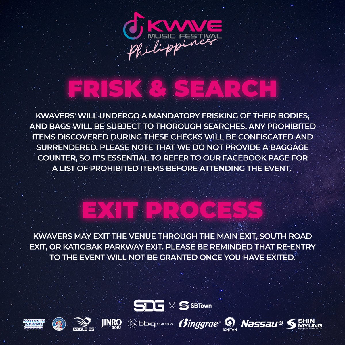 Still feeling lost, KWAVERS? 😵‍💫

Take a moment to jot down these pre-event reminders to navigate the big day like a pro! ✍️

#THEBOYZ #fromis_9 #PLUUS #YGIG #YARA #KAIA #KWAVEPH #AbsolutelyLibre #KWAVEMusicFestival #BadmintonAsia #KWAVE