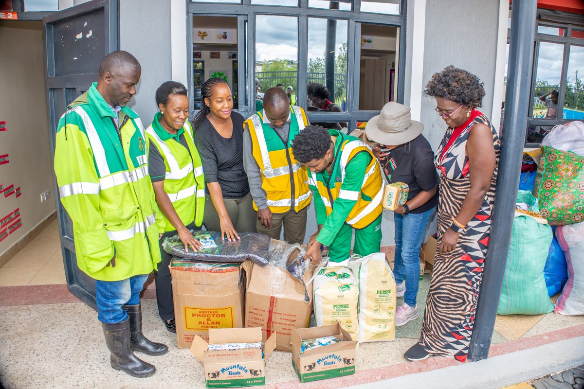 We have distributed milk, clothes and blankets to 100 mothers camped with their children at the Kitengela Milgate School in Kajiado County after their homes were swept away by floods a week ago. #FloodsSituationKe