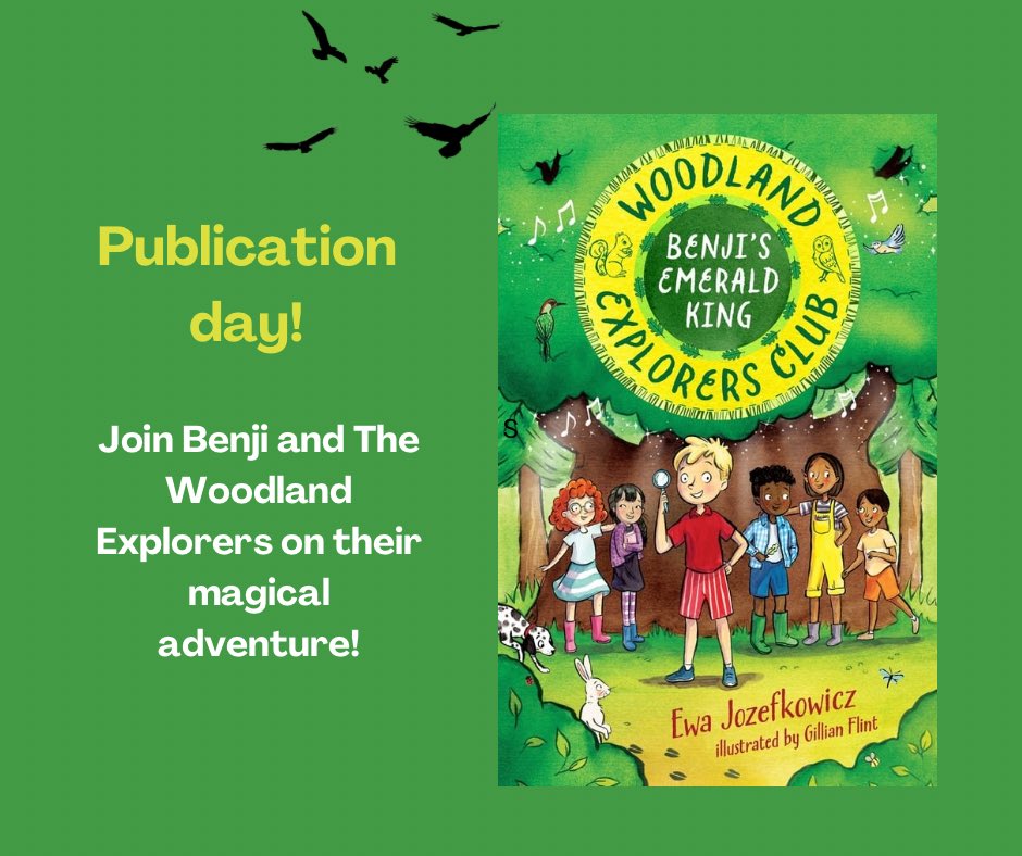And the day is finally here! It's the launch of 'Benji's Emerald King', the first in my brand new series for early readers, 'The Woodland Explorers Club.' Thanks to the team at @_ZephyrBooks and to Gillian Flint who brough the book to life with her beautiful illustrations! ☘️📚