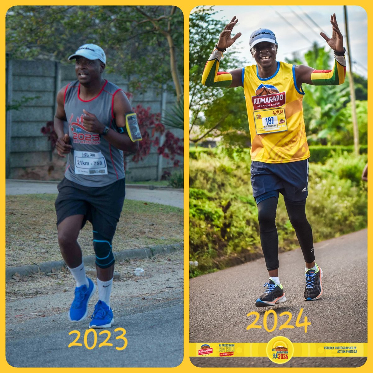 The difference 8 months of running has brought to my life:
Running is life : Life Style of Running 🏃‍♂️ 
#RunningWithTumiSole #RunningWithSoleAC 
Victoria Falls Marathon 2024
