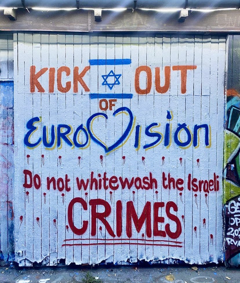 Do not whitewash the Israeli warcrimes #BanIsraelFromEurovision 
Thanks for the painting ❤️@Salim_Assi_Art