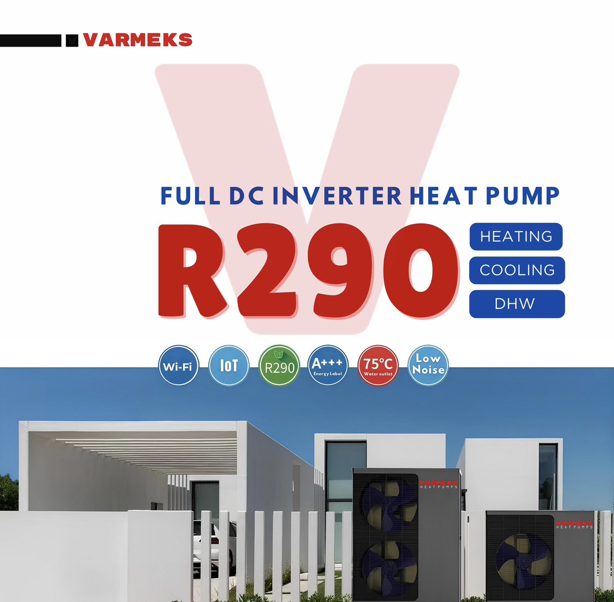 The Varm Boost series is an innovative heat pump solution that features eco-friendly R290 refrigerant gas. 🌿 With its A+++ energy label, this model leads in energy efficiency.