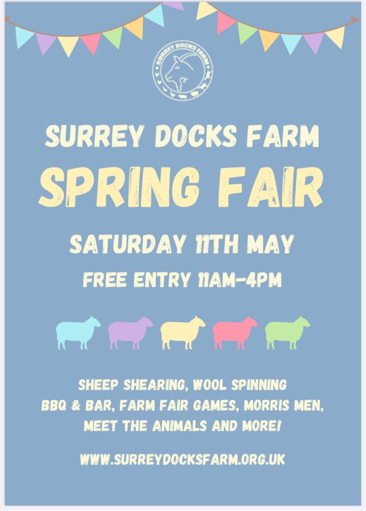 It is @surreydocksfarm Spring Fair this Saturday 11th May! Please support us! #SE16 #SE1 #SE8 #CanadaWater #Rotherhithe #SurreyQuays #SurreyDocks #CityFarm #London @TimeOutLondon