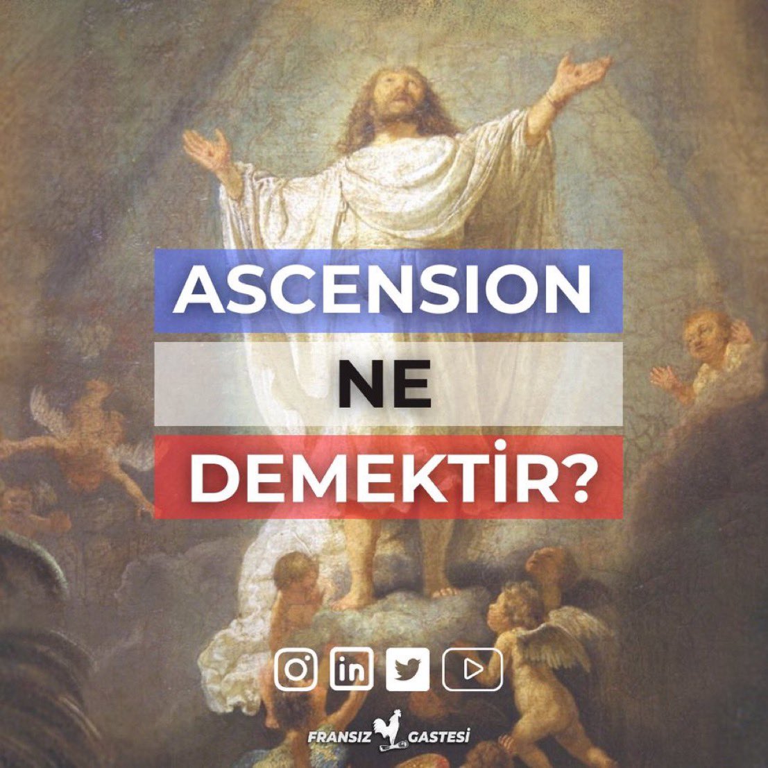“Ascension” hangi dini olaya işaret etmektedir? Paskalya’dan sonraki kırkıncı günde, yani bugün, Katolik inancına göre İsa Mesih’in gökyüzüne yükselişi hadisesi gerçekleşmiştir. Fransa’da bugün resmi tatildir ve dini bir bayram olarak kutlanmaktadır. ✝️ #Ascension