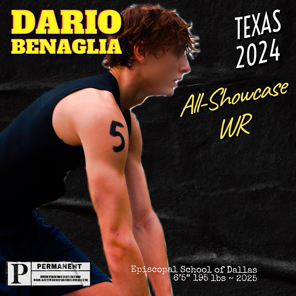 Congrats to Texas Select 50 All-Showcase WR @BenagliaDario @PrepRedzoneTX @MaxPrepsTX @BigRed_Football @ODUFootball @Wofford_FB @UWFFootball @NDSUfootball @GopherFootball @SanJoseStateFB @GoJacksFB @AztecFB @GreenWaveFB @yalefootball @Utah_Football @wyo_football @MontanaGrizFB