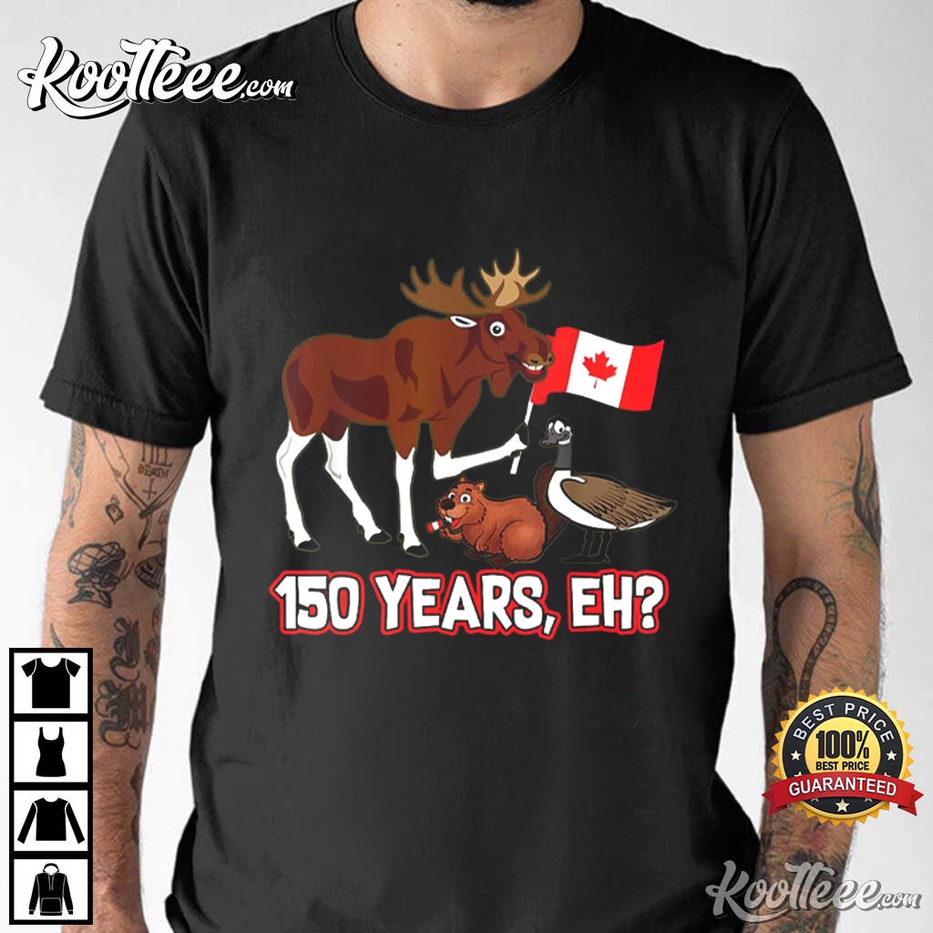 Canada Day 150 Years Moose Beaver Goose T-Shirt #CanadaDay #150Years #koolteee koolteee.com/product/canada…