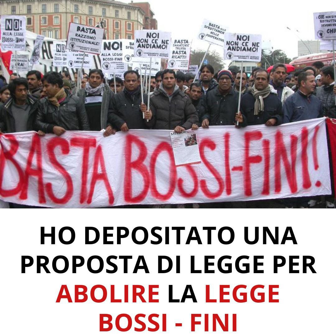 Ho depositato una PdL che abolisce la Bossi-Fini, una legge ideologica e discriminatoria che da 22 anni rende i migranti irregolari e ricattabili. La mia PDL slega il permesso dal contratto di soggiorno. La vita delle persone viene prima della propaganda. #primagliesseriumani