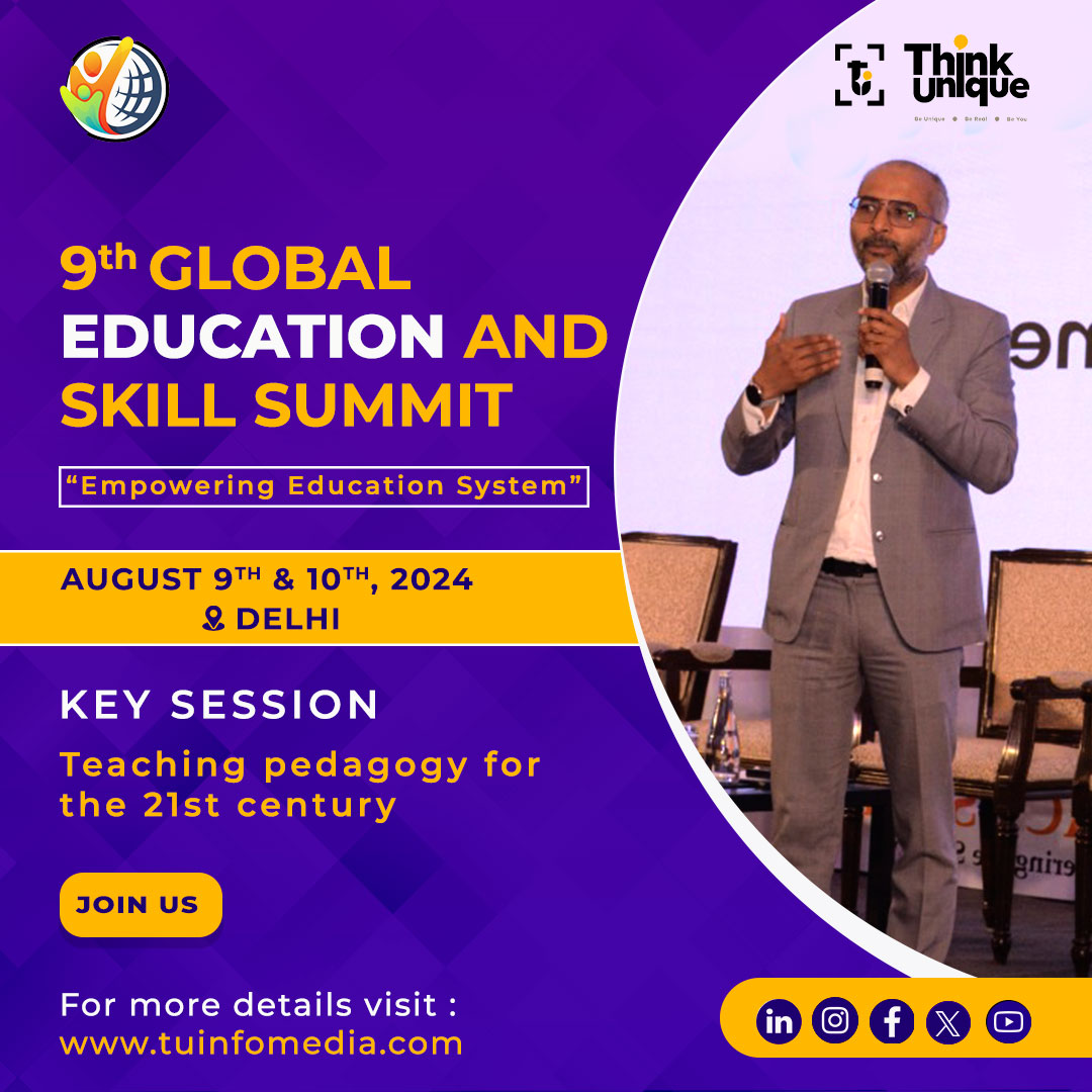 Join Think Unique for our 9th Global Education & Skill Summit on Aug 9th & 10th! Explore 21st-century teaching methods changing classrooms everywhere. Discover new ways to engage students, learn from experts, and shape the future of learning! #EducationForAll #teaching #Careers