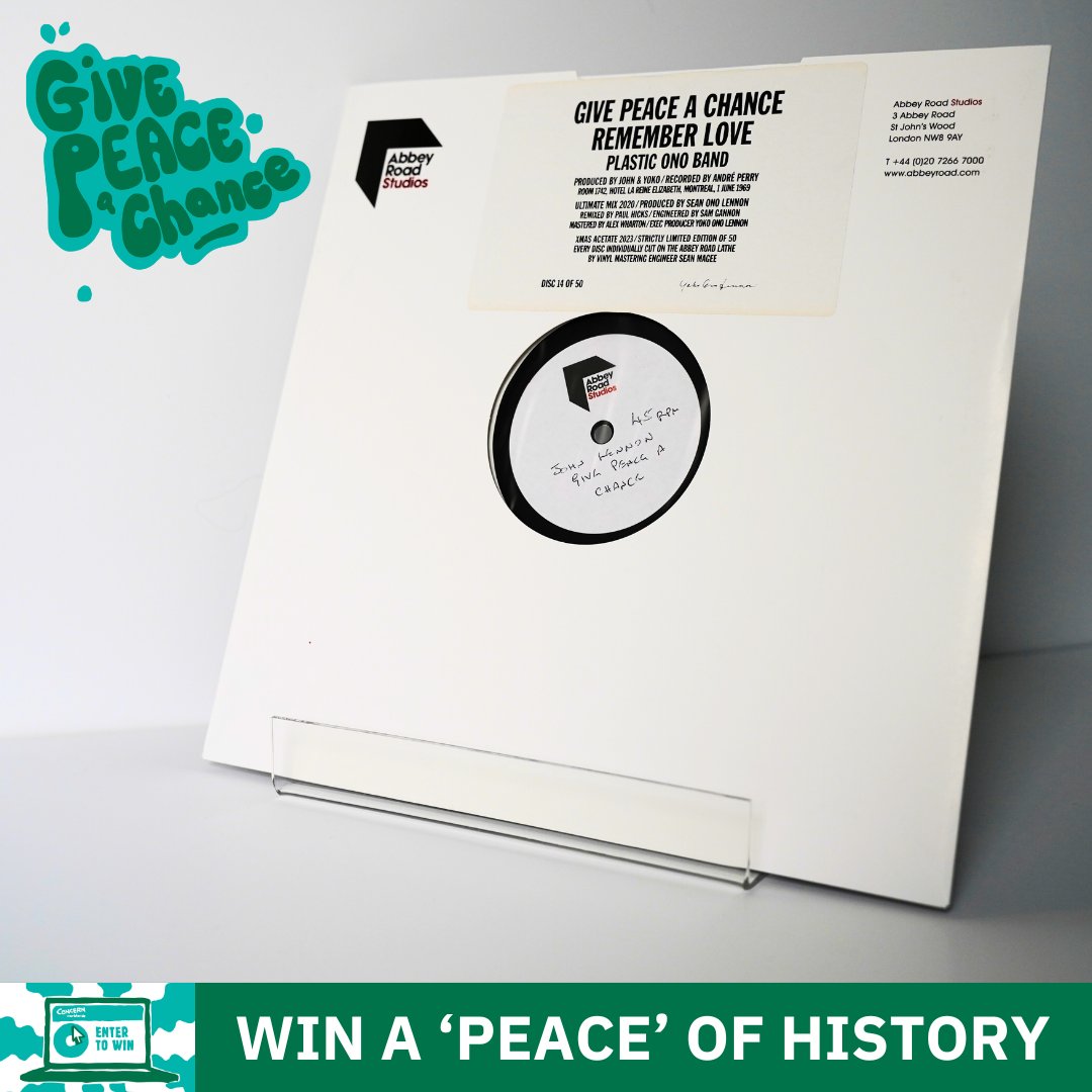 ✌️ How would you like to get your hands on a ‘peace’ of history? ⏺️ Win an ultra limited-edition vinyl by @johnlennon and @yokoono by entering our draw below 👇 🎫 Enter now: bit.ly/3UayQrn #GivePeaceAChance #CrowdfunderUK
