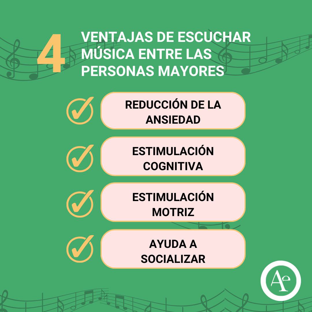 🎵💖 La música es un tesoro invaluable para las #personasmayores. 

Te dejamos 👇👇 solo algunas de las razones por las que la música debería estar integrada en la vida de las #residenciasdemayores