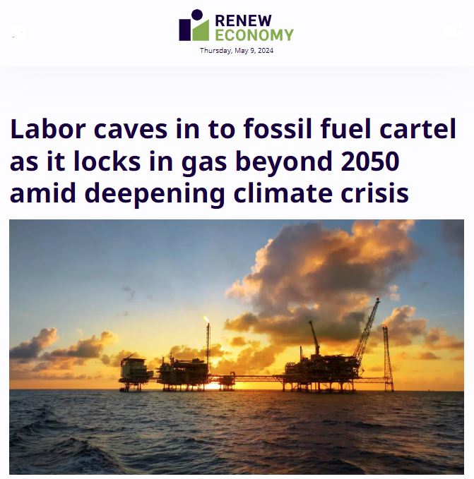 Federal Labor's new gas 'strategy' is a shameful plan for climate disaster & a throwback to the Scott Morrison era. Methane is a leading cause of global heating — yet the Federal government is actively celebrating its expansion 🤮 reneweconomy.com.au/labor-caves-in…