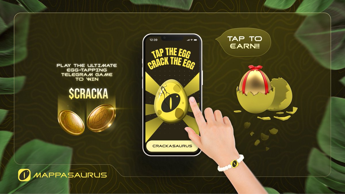 🦖 In the 21st century, humans tap their smartphone screens more than 2,600 times a day! 📱 But can they crack the egg of the mighty Crackasaur? 🥚

"Tap To Earn 🎁, Crack To Earn 🥚"

Play, Crack and win the rewards. 🏆
Tap here to Play : t.me/MappasaurusApp…

#TaptToEarn