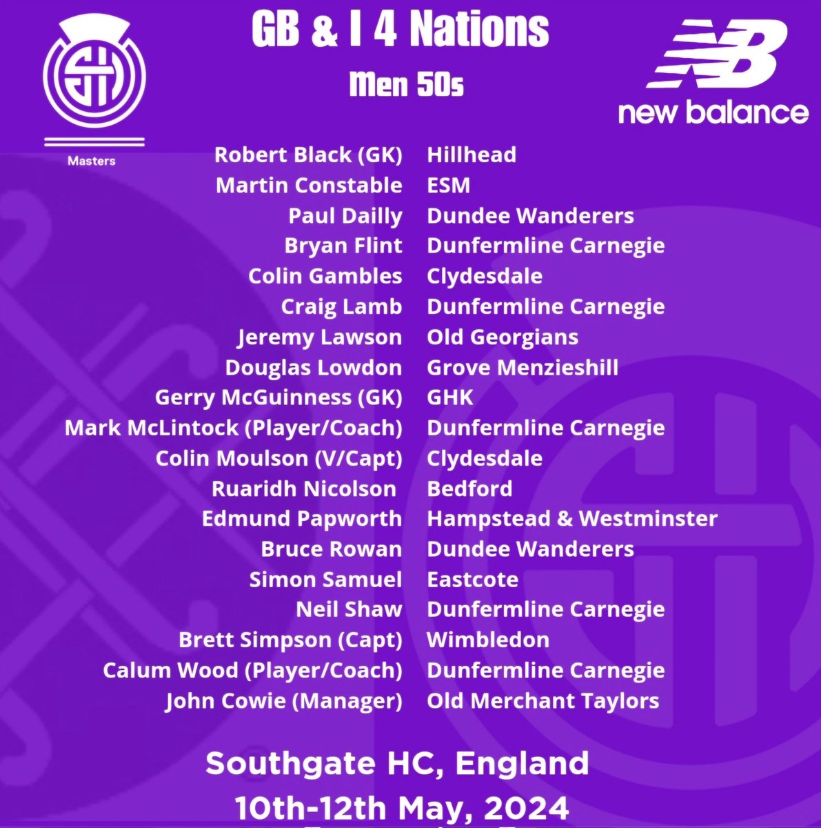 The M50s will be setting off today for Southgate. Let's ensure we bring a medal home, lads. Make all the hard work pay dividends. 🏴󠁧󠁢󠁳󠁣󠁴󠁿💪🏑 @ScottishHockey @Wrld_Mstrs_Hcky @Bedfordhc @ClydesdaleHC