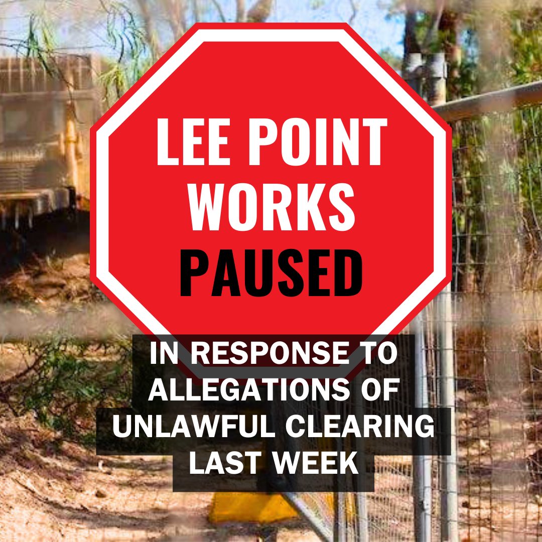 People across Australia watched in horror as part of Lee Point was flattened last week. In breaking news, Defence Housing Australia has paused works in response to allegations of illegal clearing. We’re calling for prosecution and a Senate probe. assets.nationbuilder.com/ecnt/pages/107…